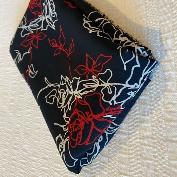 Y2K Fabric sheer black red ivory floral # 0756 - Picture 1 of 6